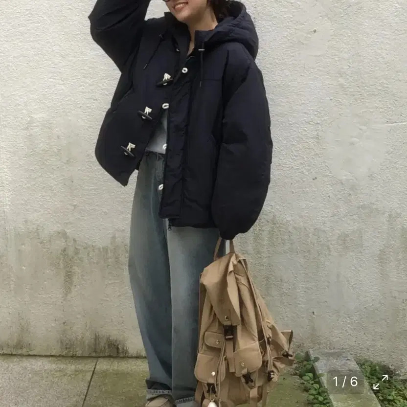 Codegraphy Navy Padded Hooded Down Coat, Size S - image 4