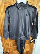 Under Armour Boys 2-Piece Set Size 6 Gray/Black Jacket Pants UAFII50J-021