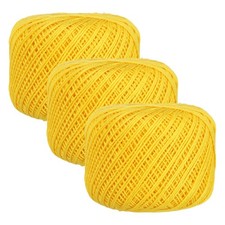3 Rolls 164 Yards Size 3 Yellow Pearl Cotton Crochet Thread Lace Weight Yarn