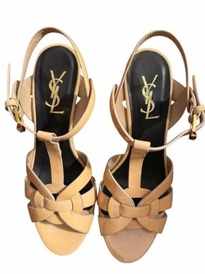 Saint Laurent Paris Patent Leather Platform Heels Nude 37 Italy