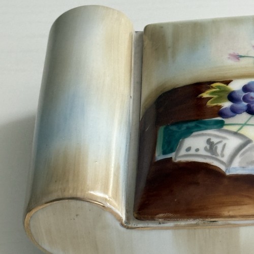 Noritake Japan Porcelain TrinketBox Art Deco Gold Trim Handpainted Fruit - Picture 5 of 19