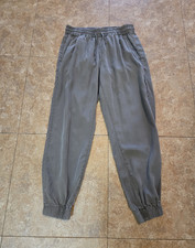 Magaschoni Women's Gray Lyocell Woven Jogger Pants Drawstring Elastic Waist