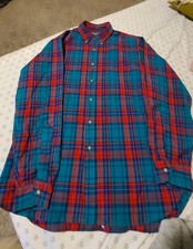 Pendleton Vintage Wool Trail Shirt Plaid Blue Green Red- Large , Read Desc