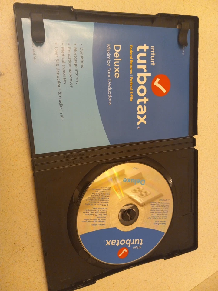 Intuit TurboTax Deluxe 2018 Federal Returns Federal E-File State Returns Irs Tax - Image 3 of 3