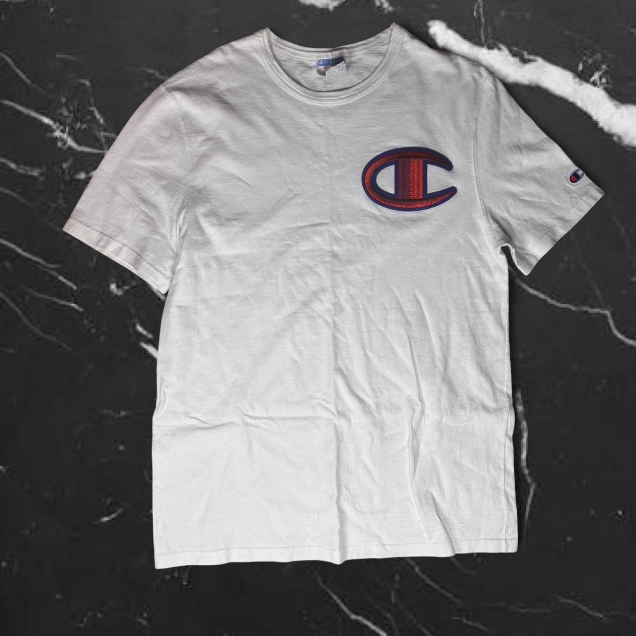 CHAMPION Vtg Embroidered Patch Logo Gray T-SHIRT Men's M