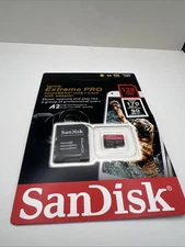 SanDisk Extreme PRO 128GB microSDXC UHS-I Memory Card with SD Adapter  A2 -UK