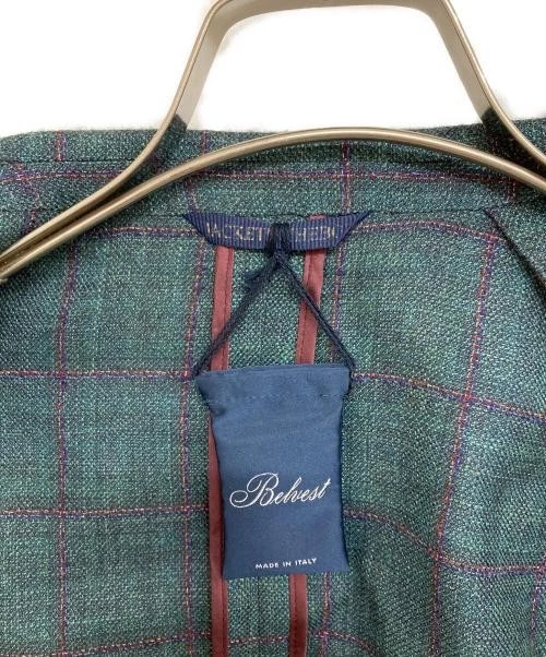 Belvest Wool, silk and linen double-breasted jacket green G10 - Image 4 of 4