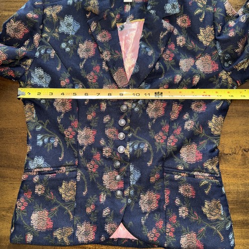 NWT Sundance Alpine Coast Floral Jacquard Blazer Jacket Navy Size Petite XS PXS - Picture 13 of 14