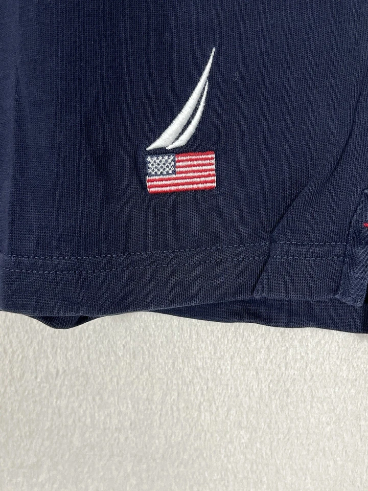 Nautica Vintage Polo Shirt Small Navy Red White Color Short Sleeve Cotton N83 - Image 4 of 4