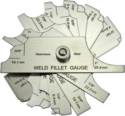 7 Piece Fillet Weld Set Gage MG-11 Rl Gauge Depth Gauges Welding Inspection Test
