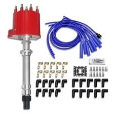 Ignition Distributor Red For Chevy GMC DST1830 1987-1995 & Blue Spark Plug Wire