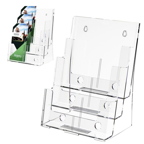 Acrylic Brochure Holder 8.5 x 11 inches, 2 Pack Clear Brochure Display Stand ...