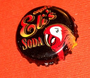 VINTAGE Cap'n ELI SODA Pop PARROT Used Crimped P/L Plastic Lined Bottle Cap 