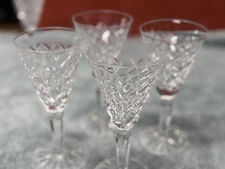 4 Vintage Waterford crystal goblet glass lot Tyrone cut 