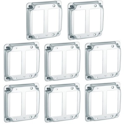 8 Pcs 4 X 4 Inch Metal Receptacle Electrical Box Cover Square Exposed Work Recep