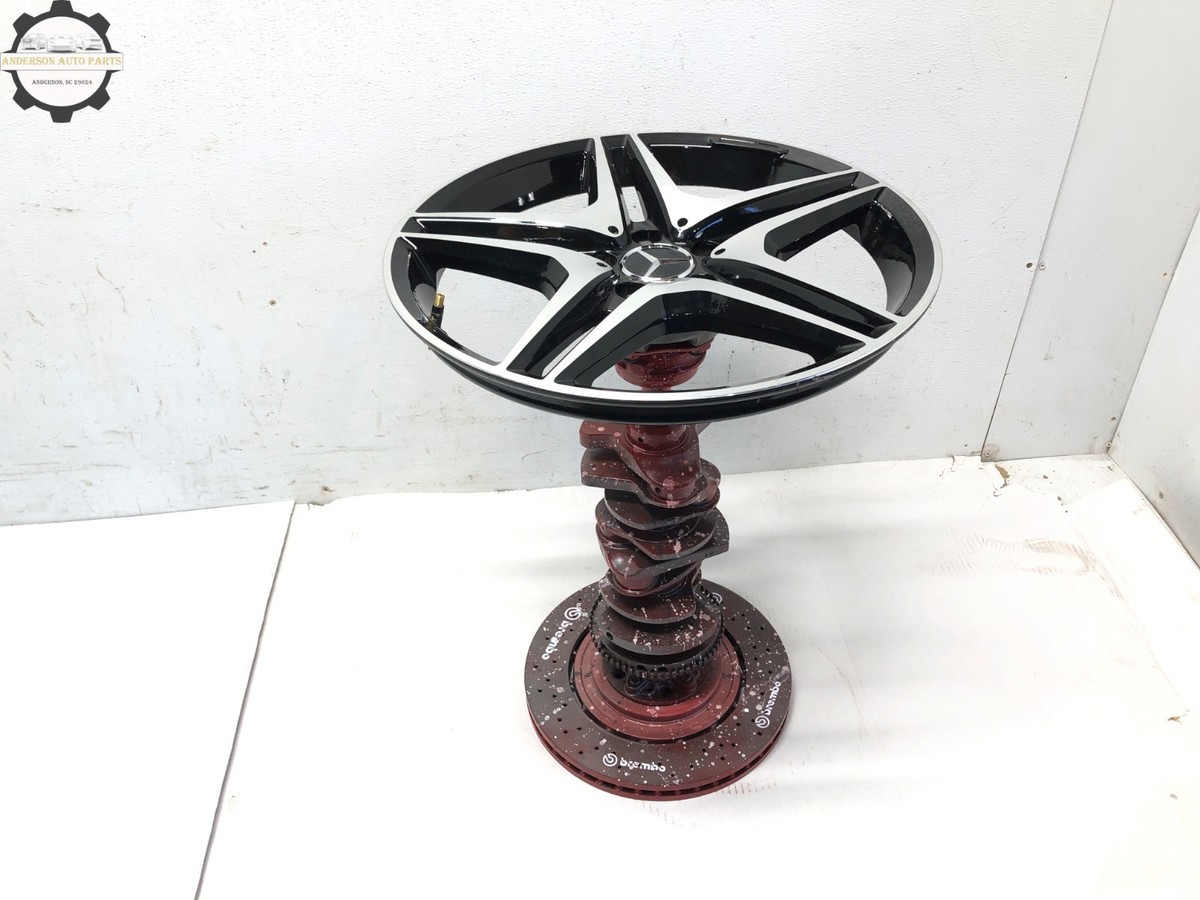 CUSTOM GLASS TOP COFFEE SIDE TABLE CRANKSHAFT BRAKE ROTOR MERCEDES