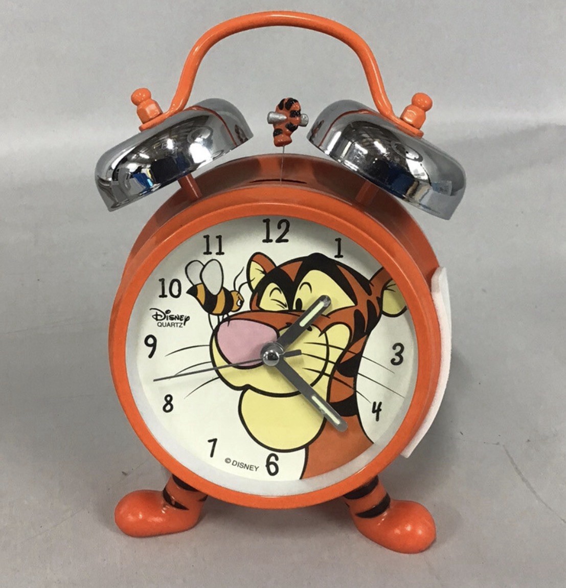Disney Tigger Quartz Twin Double Bell Analog Alarm Clock Orange