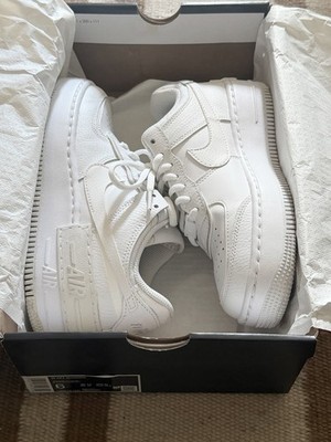 AUTHENTIC Nike Women s Size 6 - Air Force 1 Shadow AF1 Triple White W Worn Once