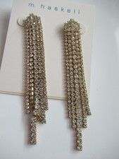 M Haskell Gold tone Chandelier Rhinestone Lon...