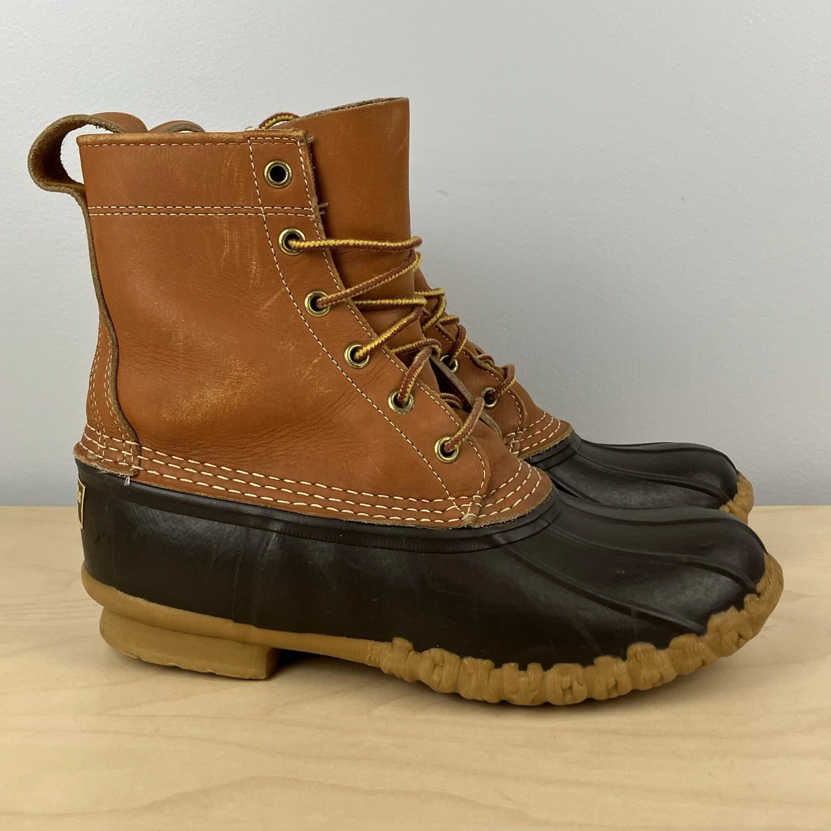 LL Bean Boots RubberBean Boot Men\'s 8 M Size GM Brown Made In Maine USA Vintage LL Bean Maine Hunting Shoes Mens 8N GM MADE IN USA  main image 4