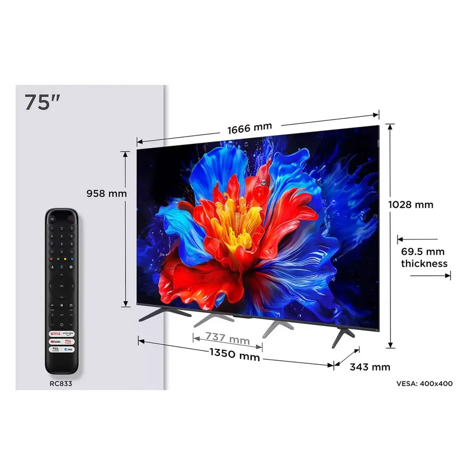 TCL 75P8K-UK 75 Inch QLED TV *5YR WARRANTY* - SALE!!! - Image 2 of 4