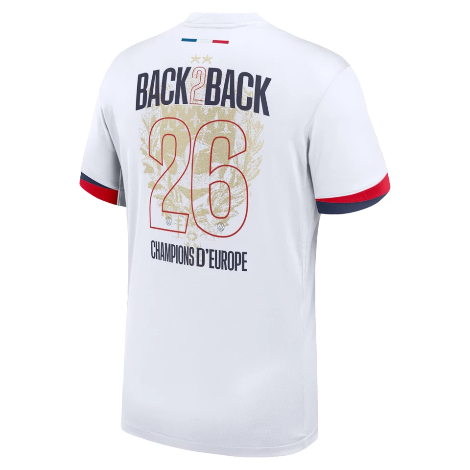 Maillot Ext PSG Nike 25/26 - Flocage BACK 2 BACK Champions of Europe 26 Taille L - Photo 1/4