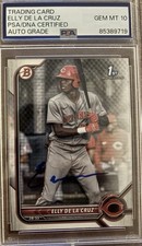 Elly De La Cruz 2022 1st Bowman #BP50 (RC) Rookie PSA Authentic Auto GEM MT 10