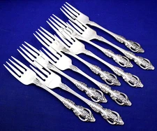 Set of 9 Salad Forks Oneida USA Stainless Pembrooke Renoir  Flatware
