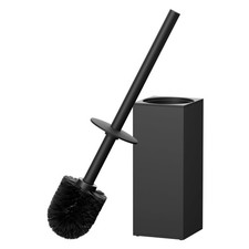 Toilet Brush and Holder Set, Heavy Duty 304 Stainless Steel Base Square and L...