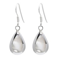Silverly Sterling Silber Teardrop Perlmutt Shell Ohrringe