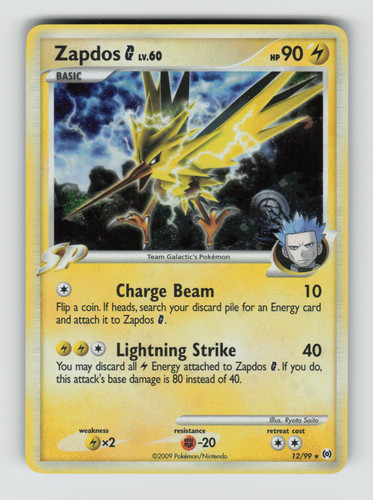 Zapdos G 12/99 Platinum: Arceus Holo Rare
