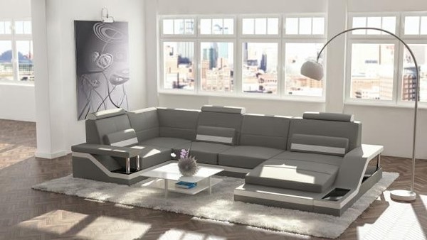 Wohnlandschaft Couch Ecke Ecksofa Garnitur Textil Stoff Leder Sofas Sofa Polster-image