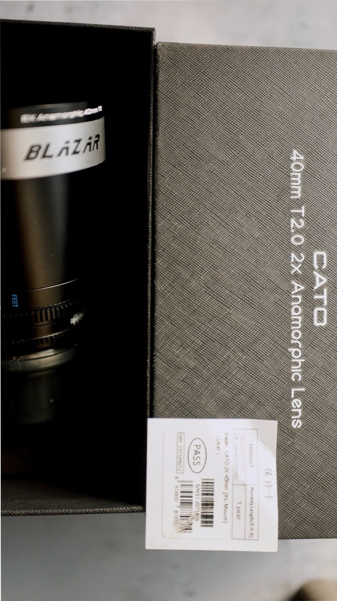 Blazar Cato 40mm T2 2x Anamorphic Lens Cine PL Mount Clean Optics