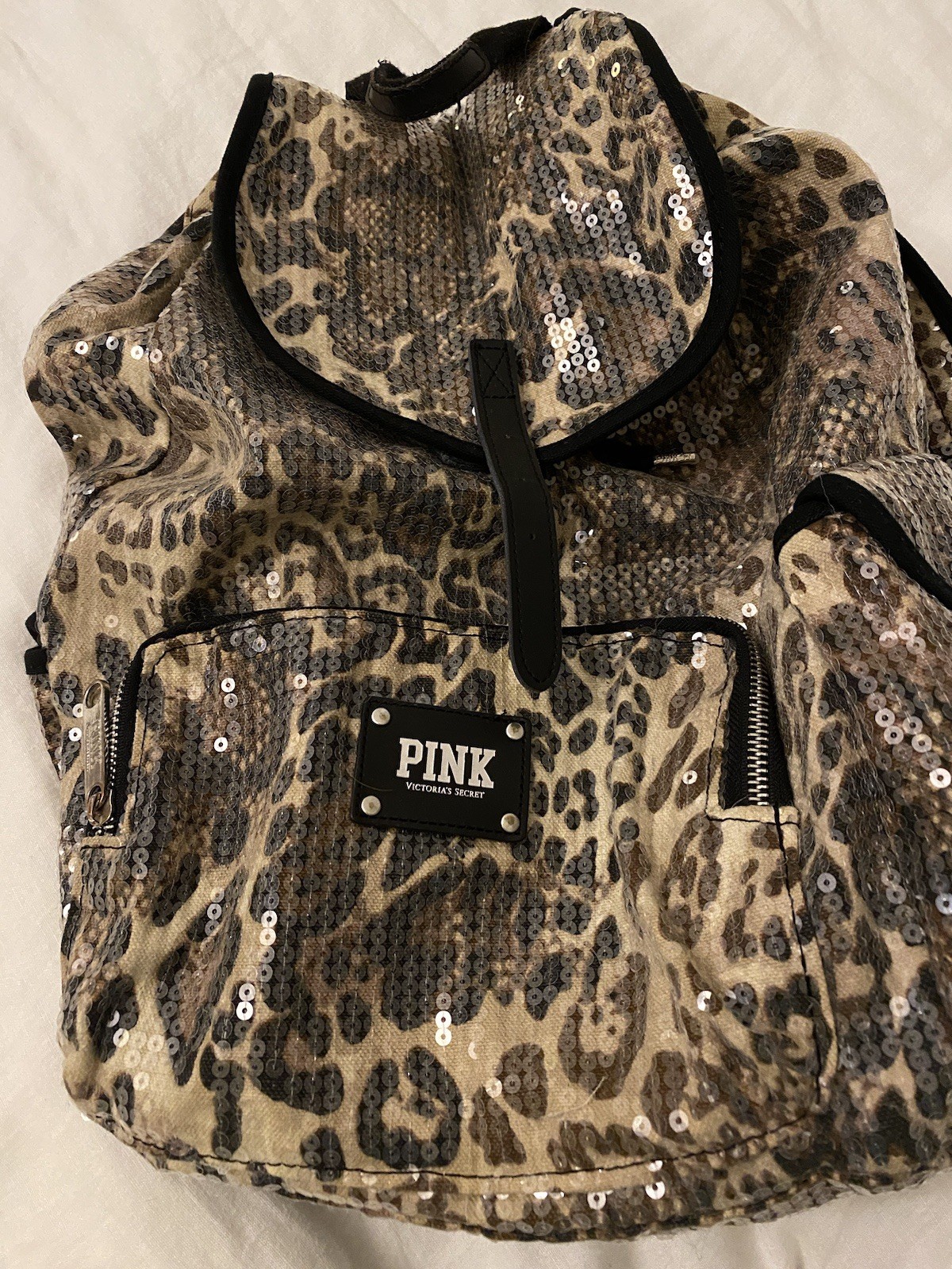 Victoria&rsquo;s Secret Pink Brand Animal Print Backpack Y2K Euc