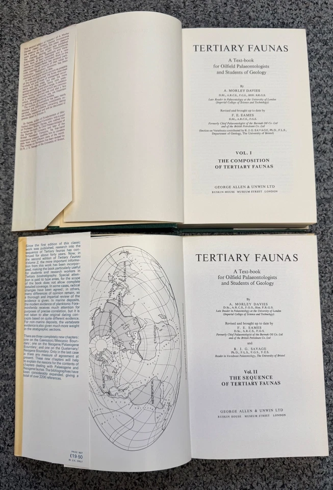 2 vols Tertiary Faunas Morley Davies. hardcover good condition 1975 second Ed. - Image 2 of 4