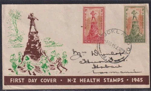 New Zealand 1945 Health First Day Cover Auckland to Hobart
