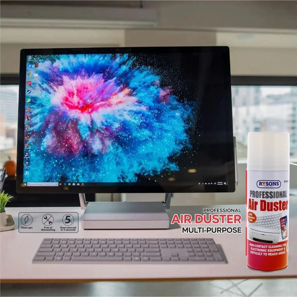 2 X  COMPRESSED AIR DUSTER SPRAY CAN PROTECTS CLEANER PC LAPTOPS KEYBOARDS 200ML - Image 3 of 4