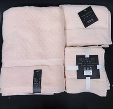 HOTEL BALFOUR TURKISH ZERO TWIST COTTON  TEXTURED PINK BATH,HAND TOWEL,WASHCLOTH