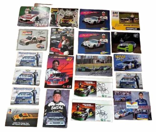 NASCAR (lot de 20) documents promotionnels signés - Mark Martin, Sterling Marlin, etc. ; très bon état - Photo 1 sur 10