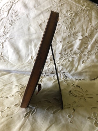 Antique French Edwardian Inlaid Wood Banding Photograph Frame Hang Stand Up 1900 - Picture 4 of 9