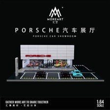 1/64 Diorama Car Showroom Model LED Lighting City Car Garage Scene Display Model