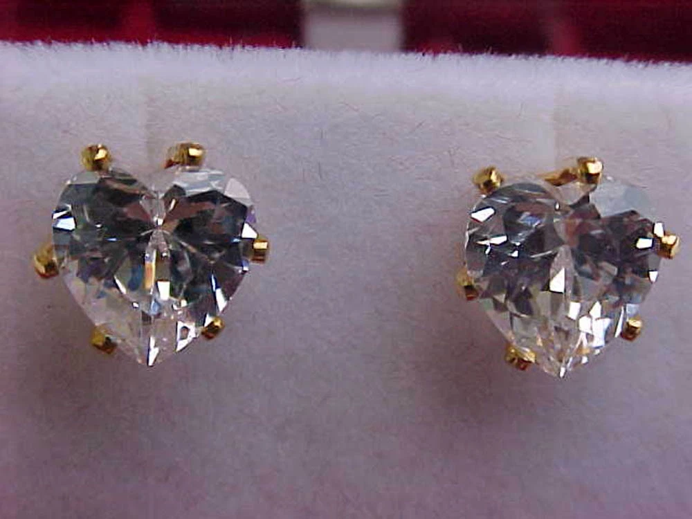Cubic zirconia deals heart earrings