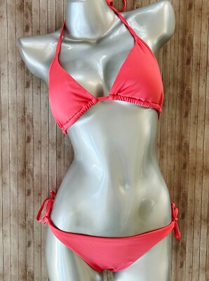 Victorias Secret 2 Pc Bikini Slide Triangle Top & Side Tie Hipster Bottom L Nwt
