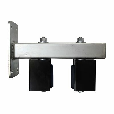 3'' Guarded Slide Gate Guide Rollers Black Adjustable Upper Bolted Bracket Mount 