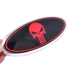 7" Car Front Grille Rear Tailgate Red Punisher 3D Emblem Badge Fit for F150 F250