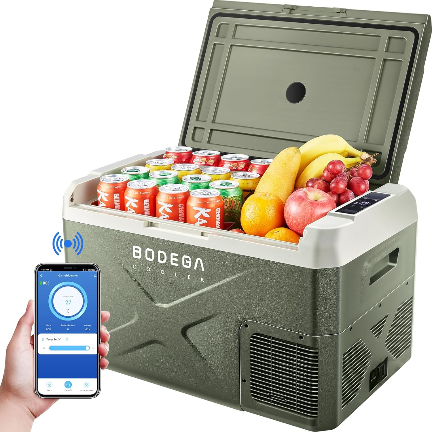 COOLER 12 Volt Car Refrigerator, Electric Cooler Portable Freezer WIFI APP Contr