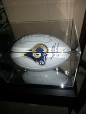 Price reduction. CHRIS LONG hand signed ST LOUIS RAMS FOOTBALL w/COA