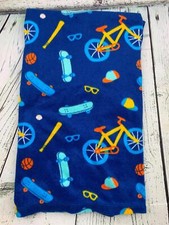 Kids Soft Warm Sherpa Baby Toddler Boy Blanket Printed Blue Sports