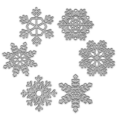 Metal Christmas Snowflake Cutting Dies,Christmas Six Different Shapes Snowfla...