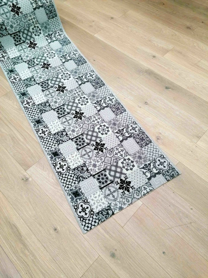 Teppichläufer Brücke Läufer Kachel Fliesen Mosaik Wunschmaß Anti-Rutsch Waschbar - Bild 4 von 4